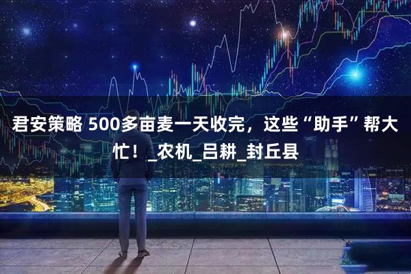君安策略 500多亩麦一天收完，这些“助手”帮大忙！_农机_吕耕_封丘县