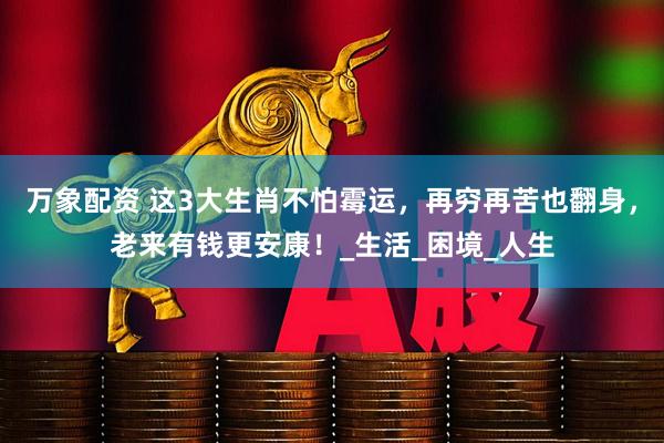 万象配资 这3大生肖不怕霉运，再穷再苦也翻身，老来有钱更安康！_生活_困境_人生